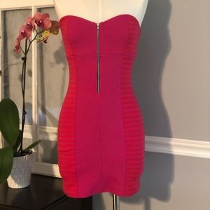 GbyGuess Strapless HOT Pink Dress